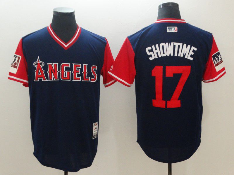 Men Los Angeles Angels 17 Showtime Blue New Rush Limited MLB Jerseys